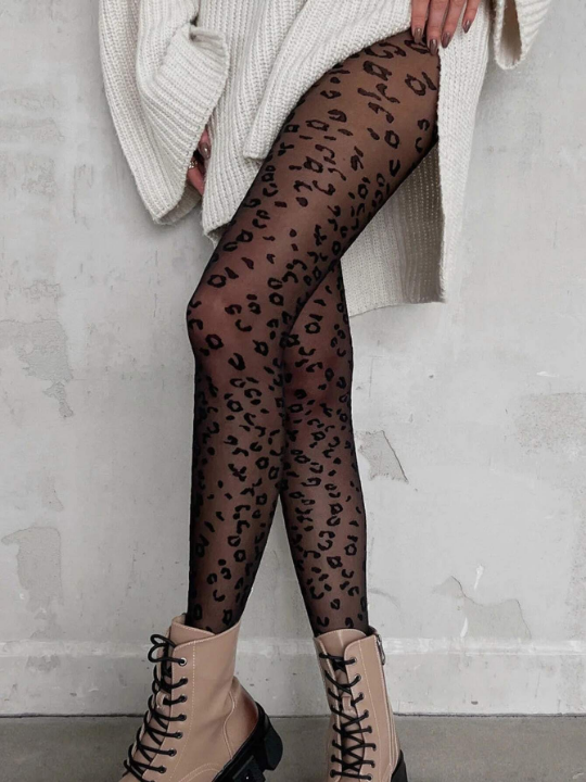 Leopard Print Tights