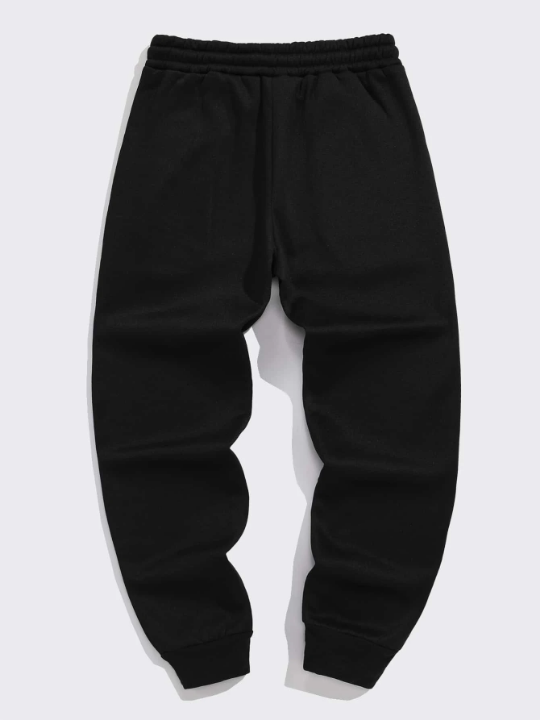 Men Solid Drawstring Waist Sweatpants