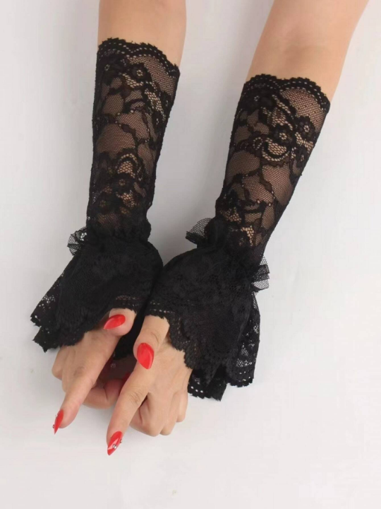 Floral Lace Fingerless Gloves