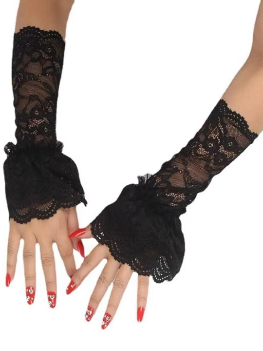 Floral Lace Fingerless Gloves