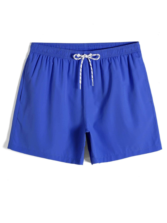 Manfinity Swimmode Men Slant Pockets Drawstring Waist Swim Trunks