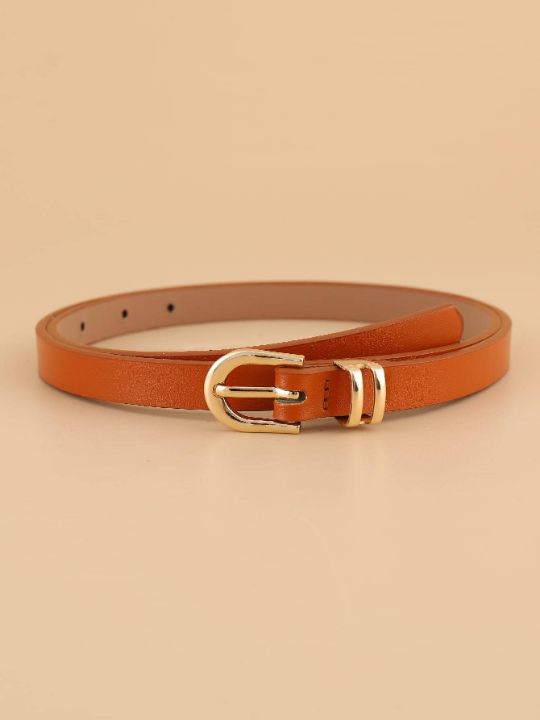 Women's U-shaped Buckle Belt, Simple And Fashionable, Versatile Waistband For Decoration