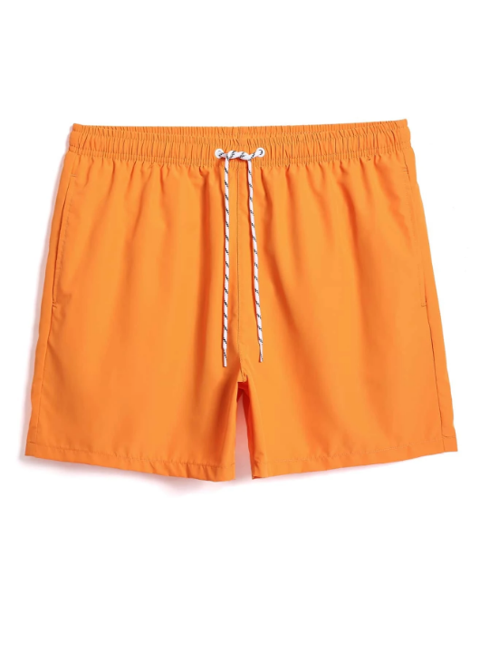 Manfinity Swimmode Men Drawstring Waist Solid Swim Trunks