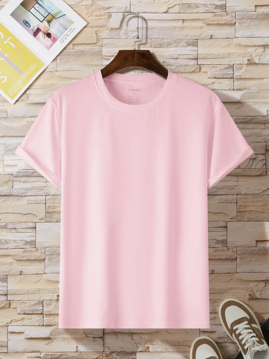 Men Solid Round Neck Tee