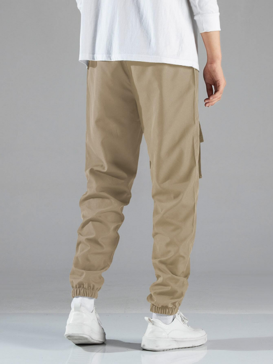 Manfinity Hypemode Men Letter Graphic Drawstring Cargo Pants