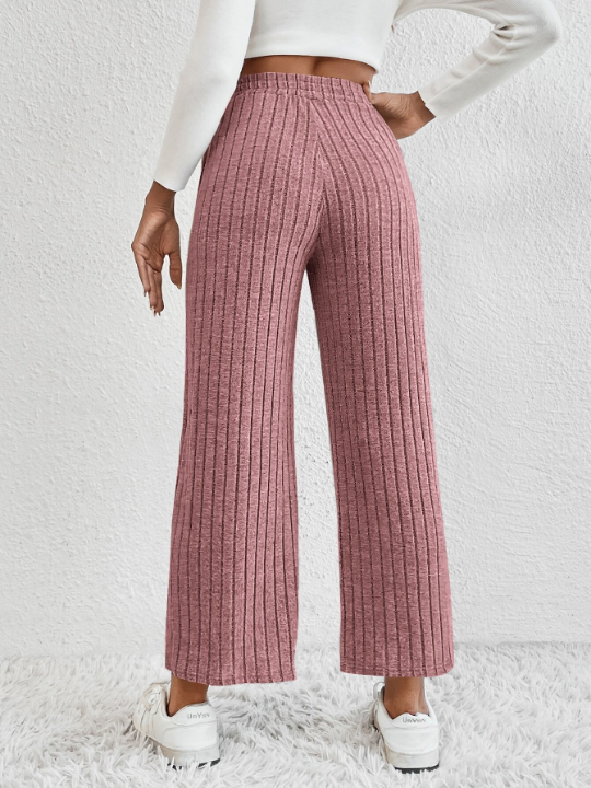 EZwear Knot Waist Wide Leg Pants