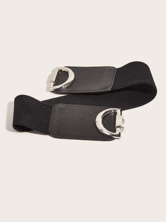 1pc Women Symmetrical Buckle Fashion Wide Belt