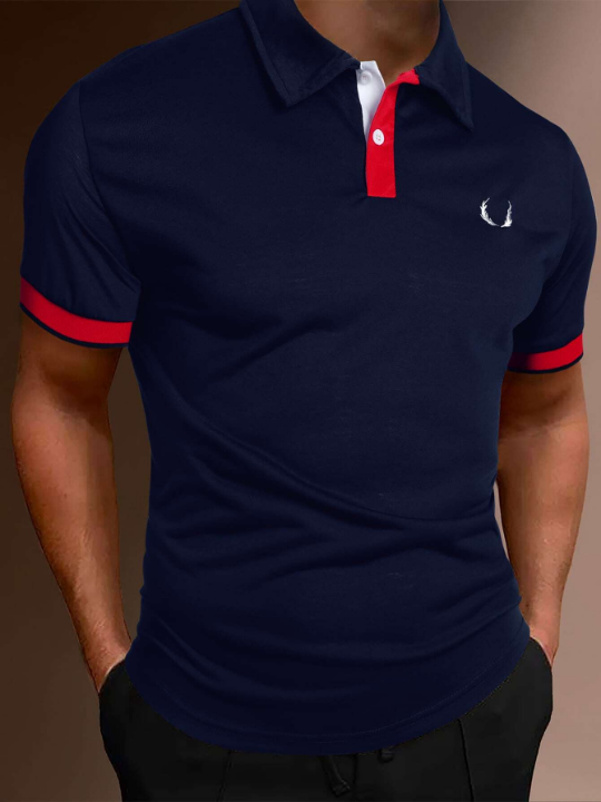 Manfinity Homme Men Contrast Trim Polo Shirt