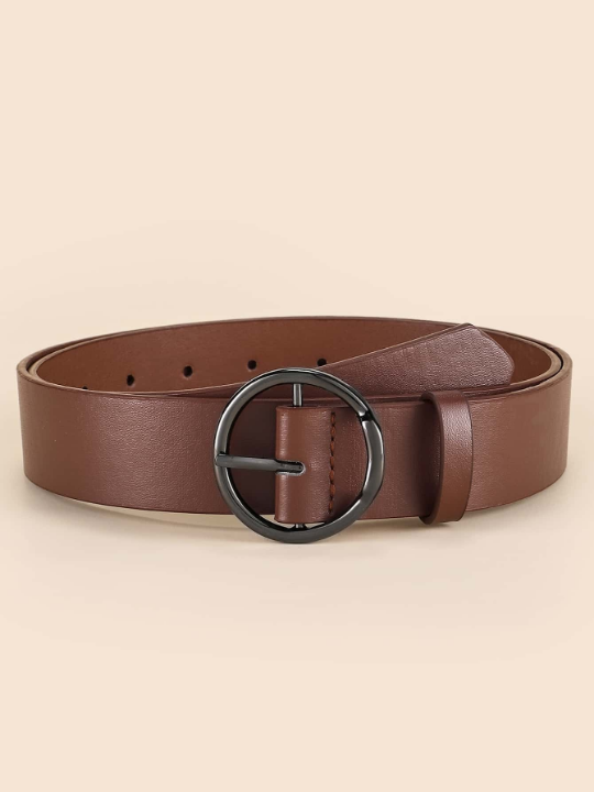 1pc Women Round Buckle Fashion Belt