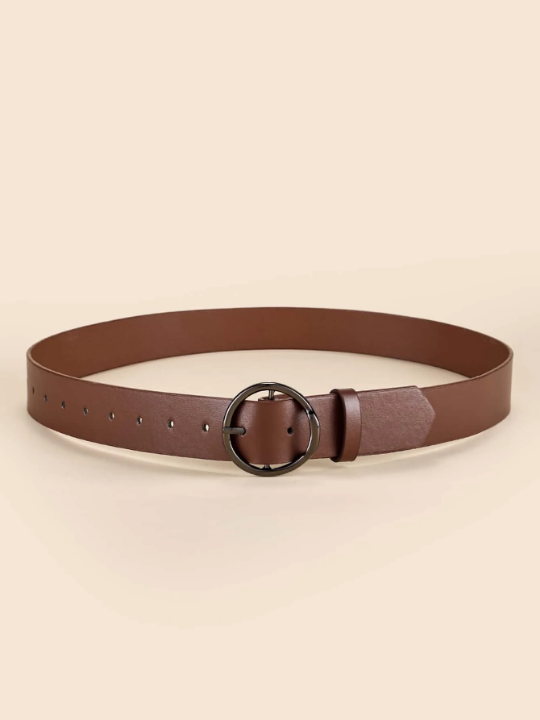 1pc Women Round Buckle Fashion Belt