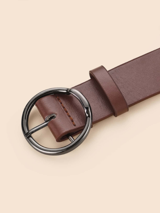 1pc Women Round Buckle Fashion Belt