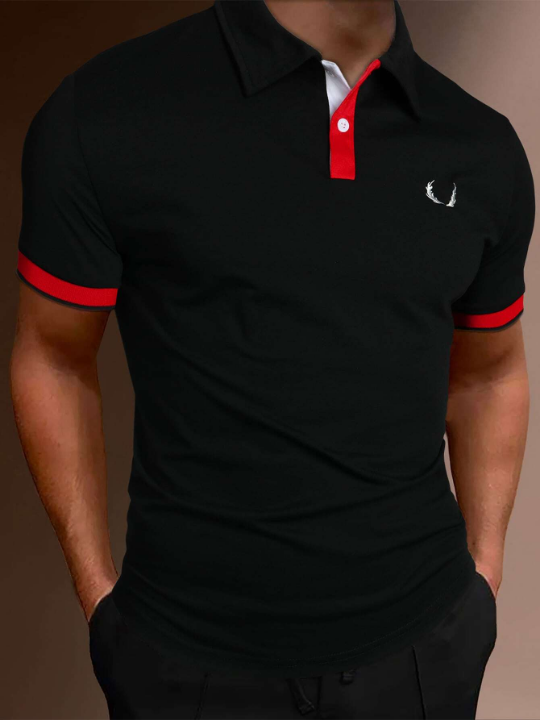 Manfinity Homme Men Contrast Trim Polo Shirt