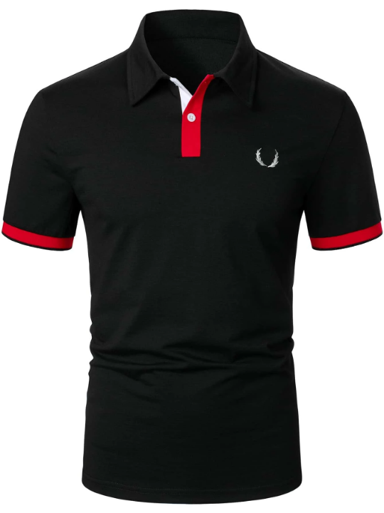 Manfinity Homme Men Contrast Trim Polo Shirt