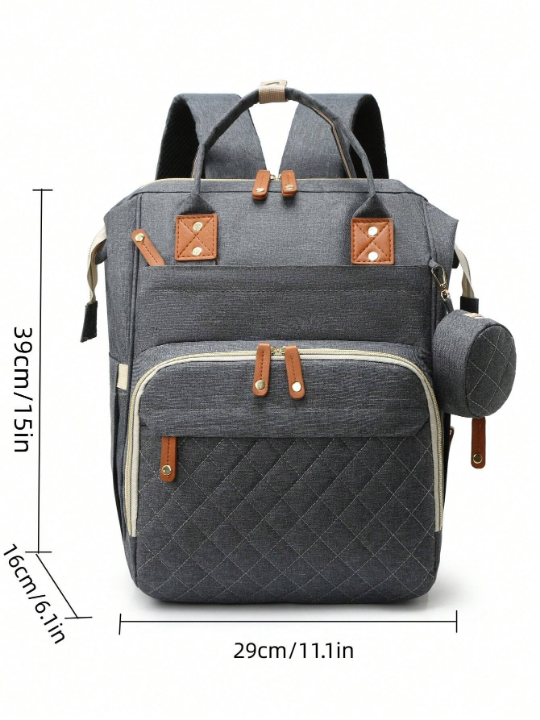 1pc Baby Quilted Backpack Diaper Bag