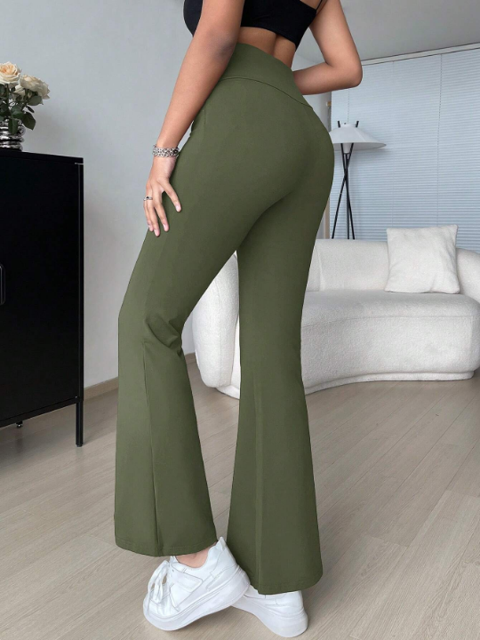 EZwear Solid Flare Leg Pants