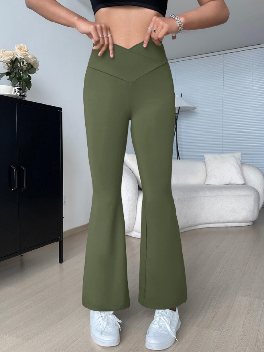 EZwear Solid Flare Leg Pants