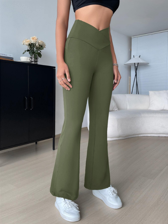 EZwear Solid Flare Leg Pants