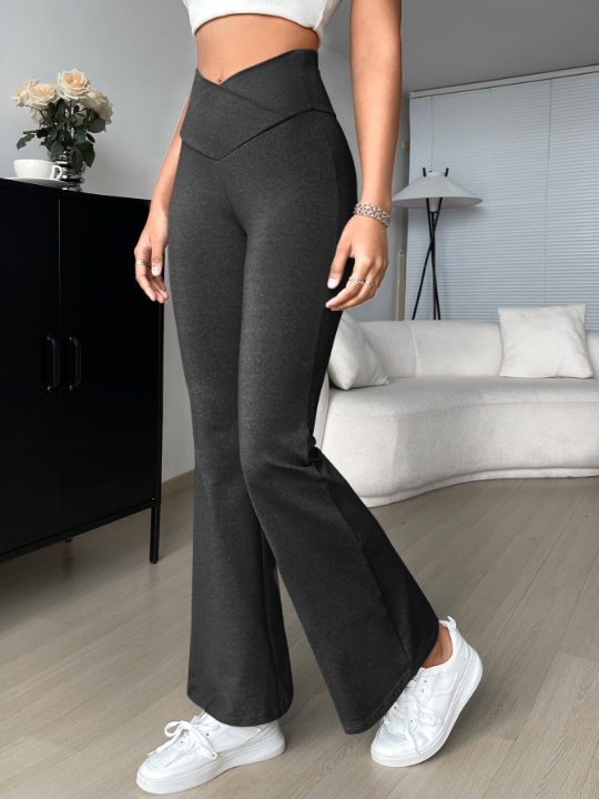 EZwear Solid Flare Leg Pants