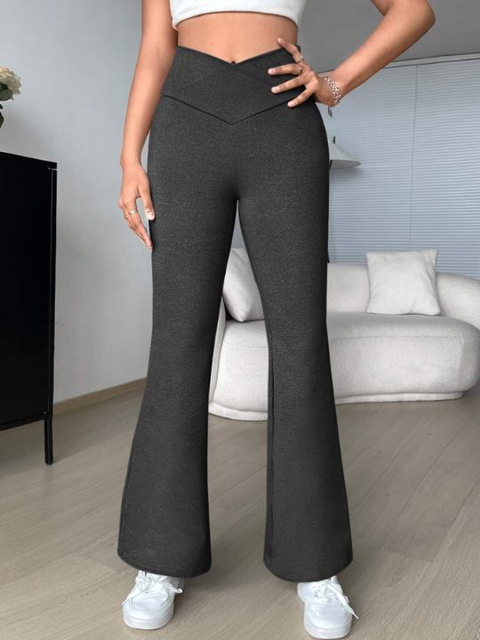 EZwear Solid Flare Leg Pants