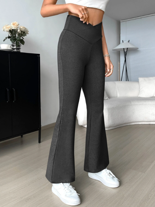 EZwear Solid Flare Leg Pants