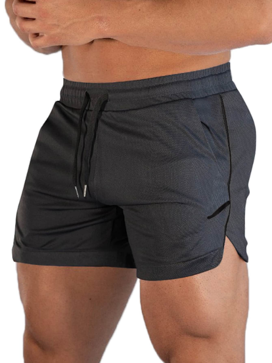 Sport PWRUP Men Drawstring Waist Split Hem Sports Shorts