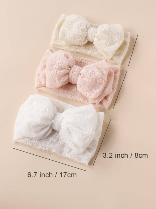 3pcs Baby Bow Decor Hair Band