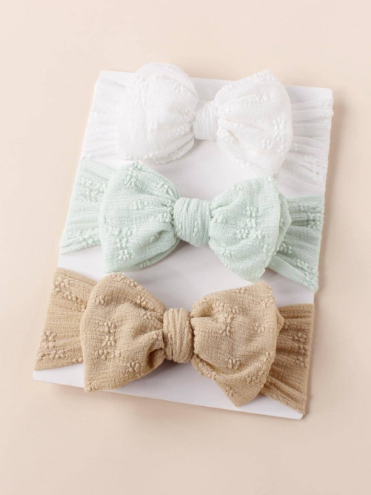 3pcs Baby Bow Decor Hair Band