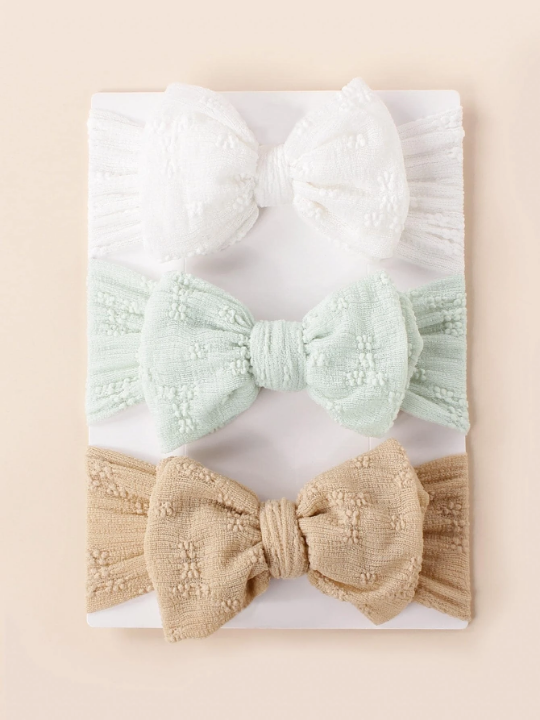 3pcs Baby Bow Decor Hair Band