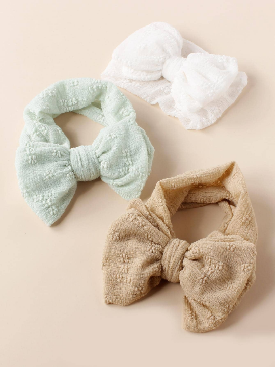 3pcs Baby Bow Decor Hair Band