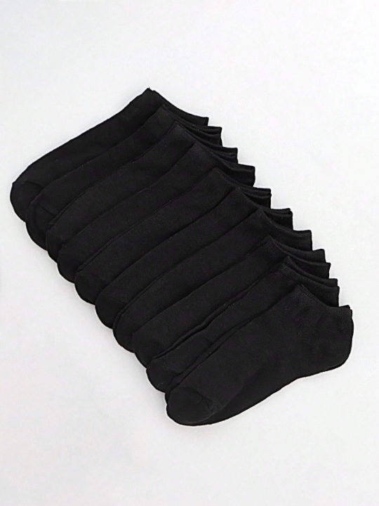 10pairs Solid Ankle Socks