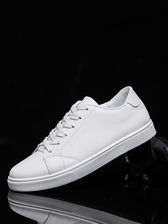 Men's Stylish Simple & Comfortable White Casual Sports Shoes, Slip-Resistant, Suitable For Four Seasons And Various Occasions