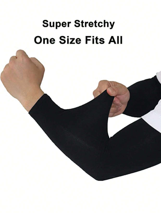 1pair Unisex Solid Arm Sleeves For Outdoor