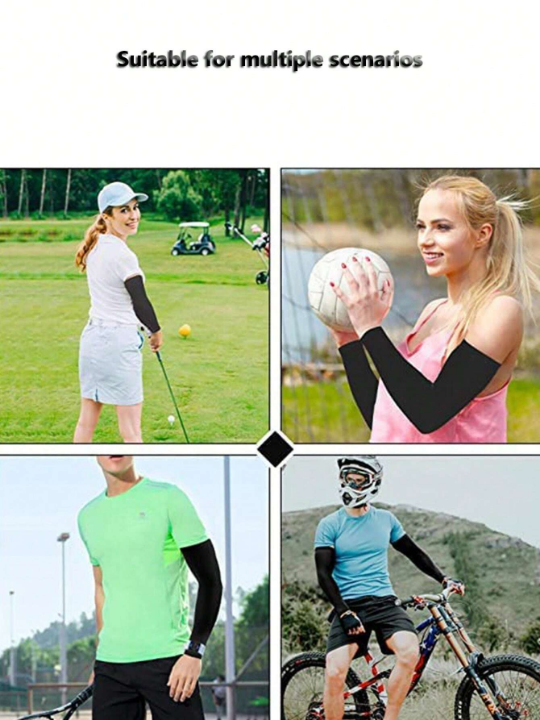 1pair Unisex Solid Arm Sleeves For Outdoor