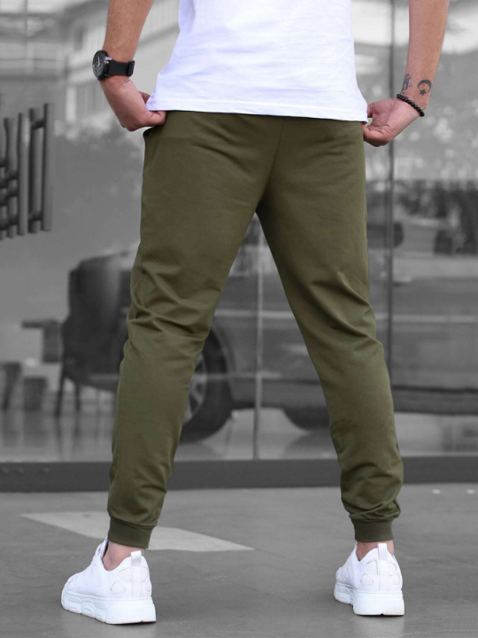 Manfinity Homme Men Patched Detail Drawstring Waist Sweatpants