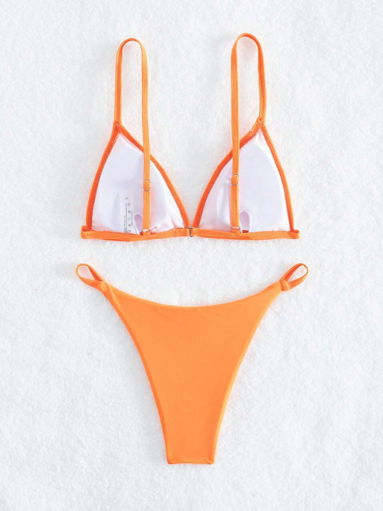 Swim Basics Solid Triangle Bikini Swimsuit