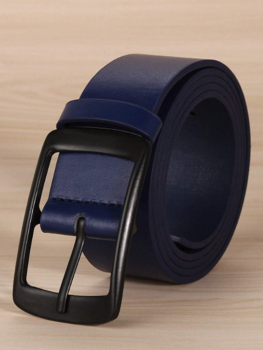 1pc Men Rectangle Buckle Casual Belt For Daily Life