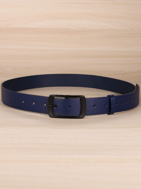 1pc Men Rectangle Buckle Casual Belt For Daily Life