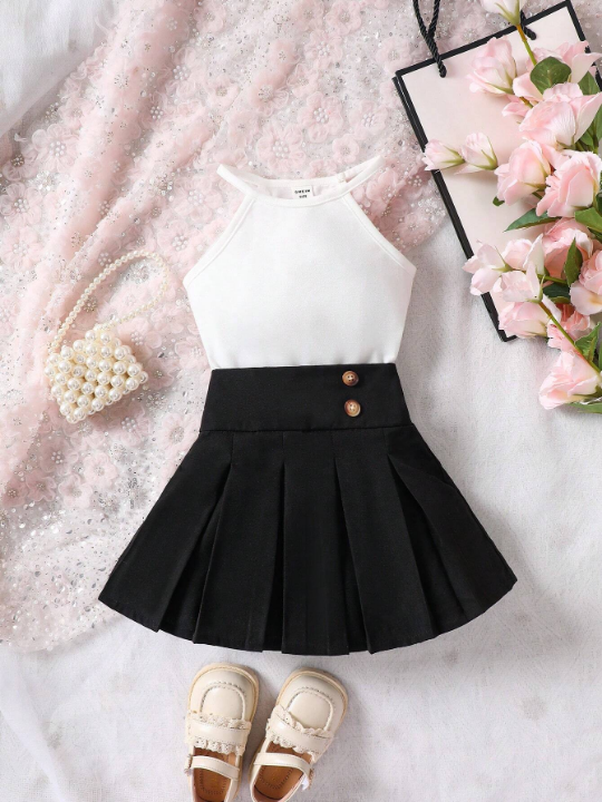 Baby Girl Halter Top & Pleated Skirt