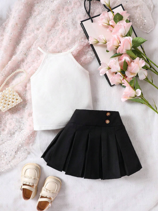 Baby Girl Halter Top & Pleated Skirt