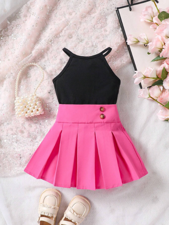 Baby Girl Halter Top & Pleated Skirt