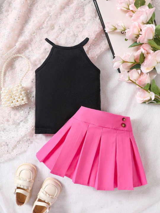 Baby Girl Halter Top & Pleated Skirt