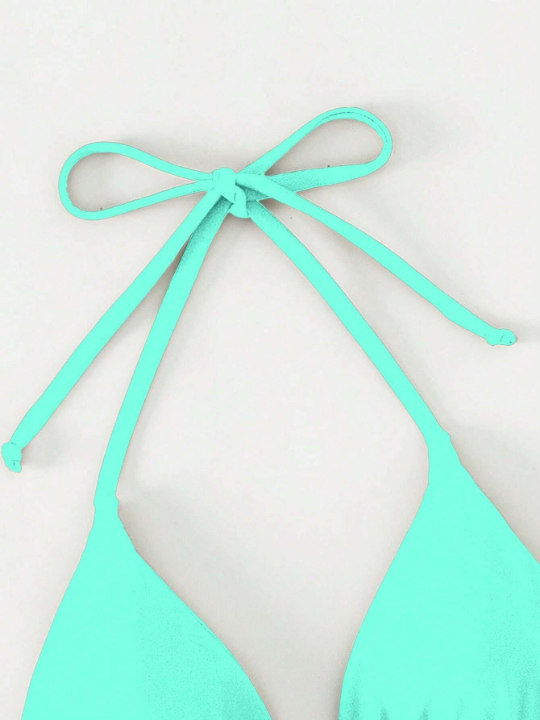 Swim Vcay Halter Triangle Bikini Top