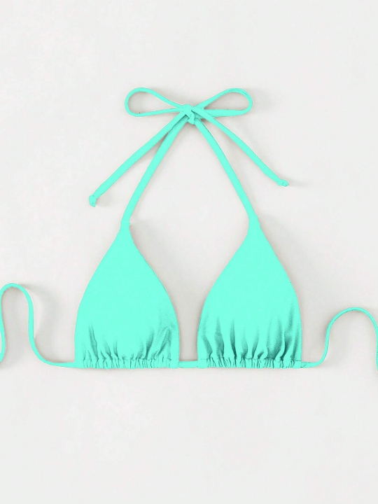 Swim Vcay Halter Triangle Bikini Top