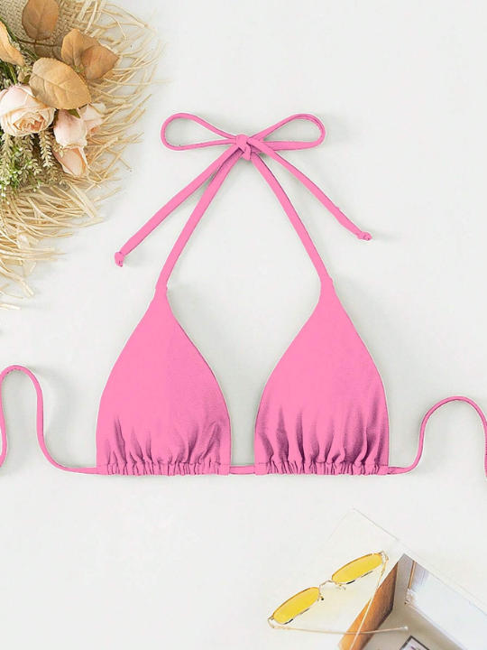 Swim Basics Halter Triangle Bikini Top