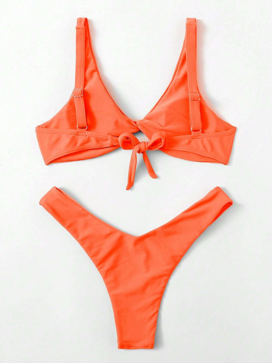 Swim Basics Twist High Cut Bikini Swimsuit