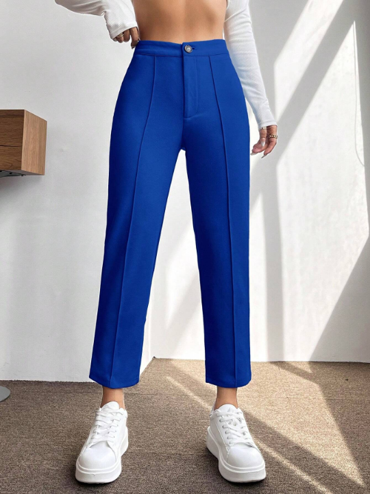 PETITE Solid Seam Detail Pants