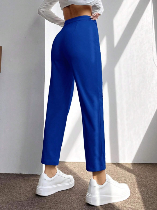 PETITE Solid Seam Detail Pants