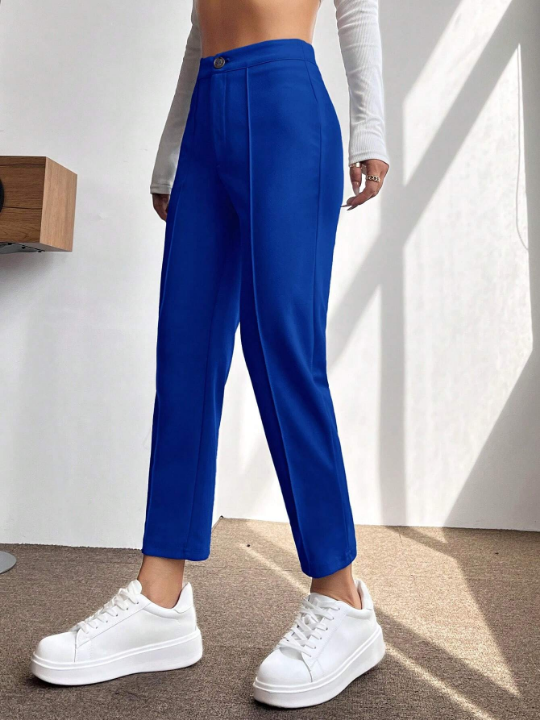 PETITE Solid Seam Detail Pants