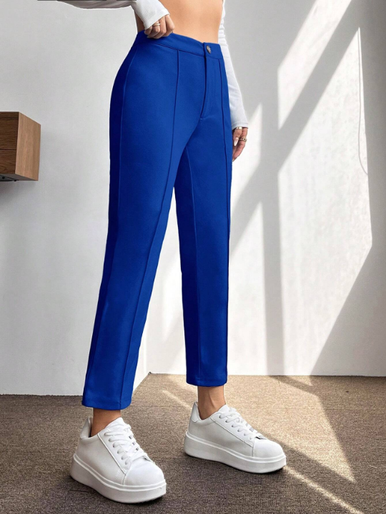 PETITE Solid Seam Detail Pants