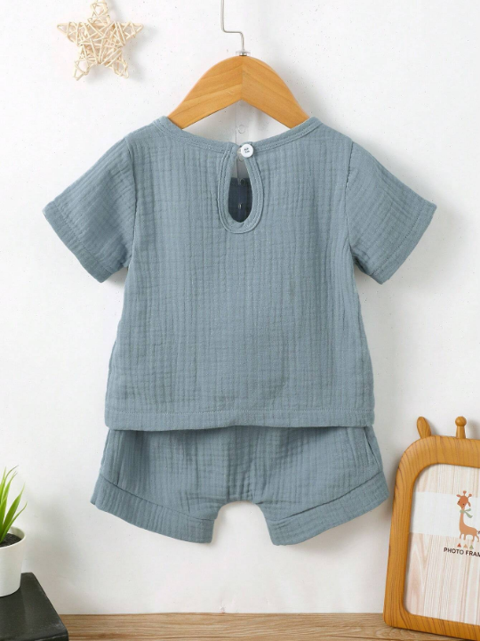 Baby Boy Patched Pocket Tee & Shorts